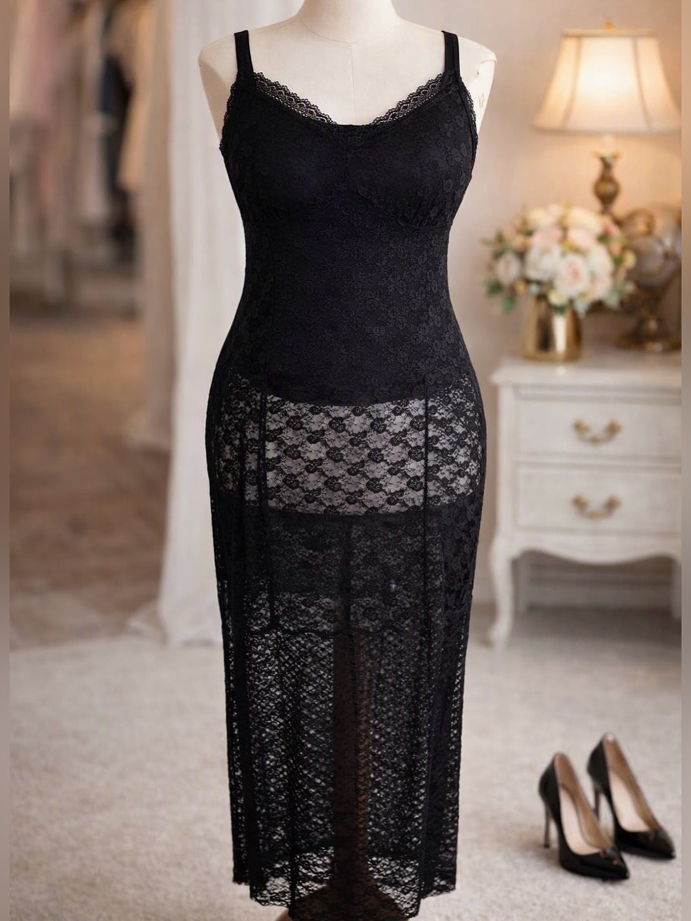 ALTERED Black Lace Burlesque Dress — Fits Up to 1X